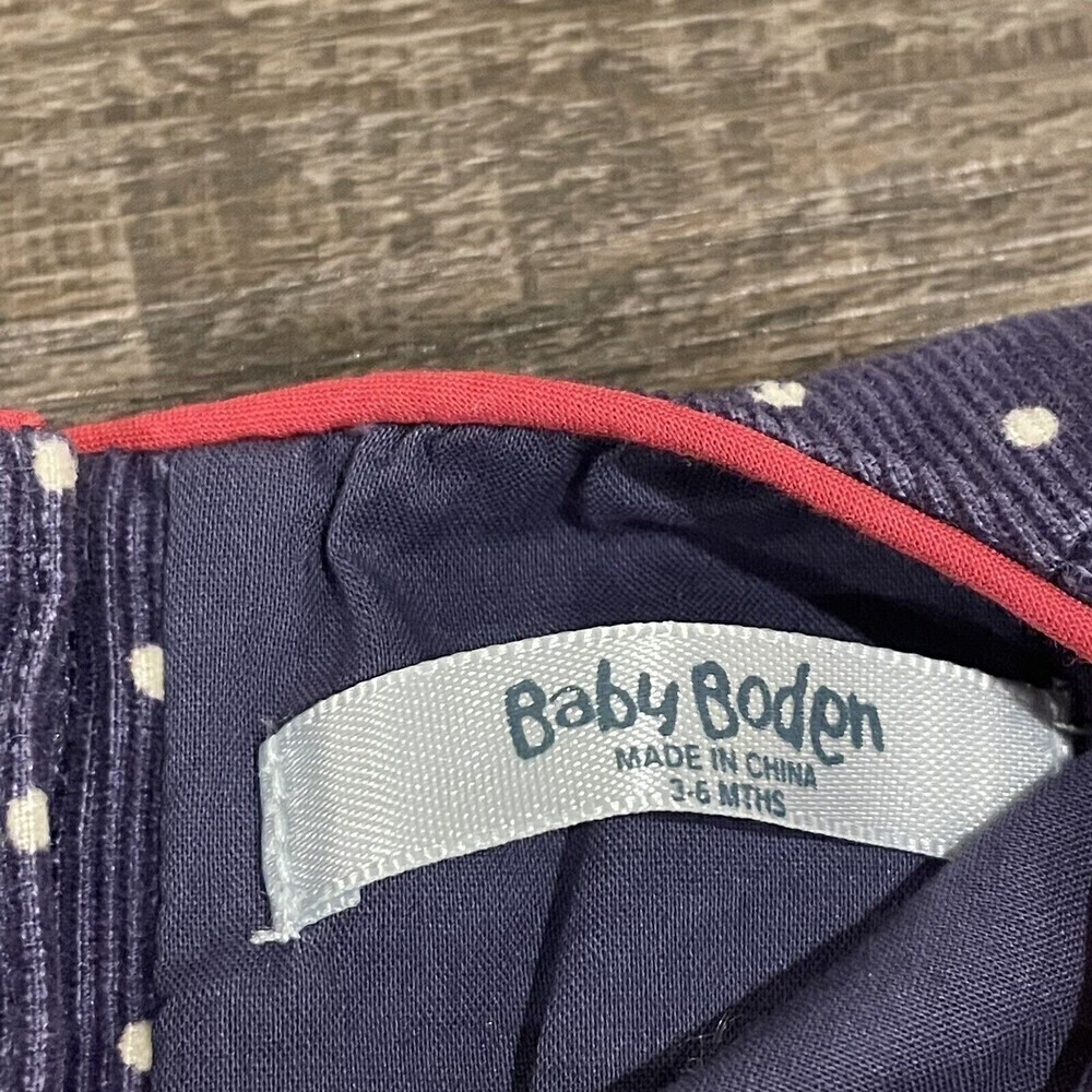 Mini Boden Blue Holiday Gifting Rabbit Applique Corduroy Jumper Dress 3-6 Months - Picture 5 of 10